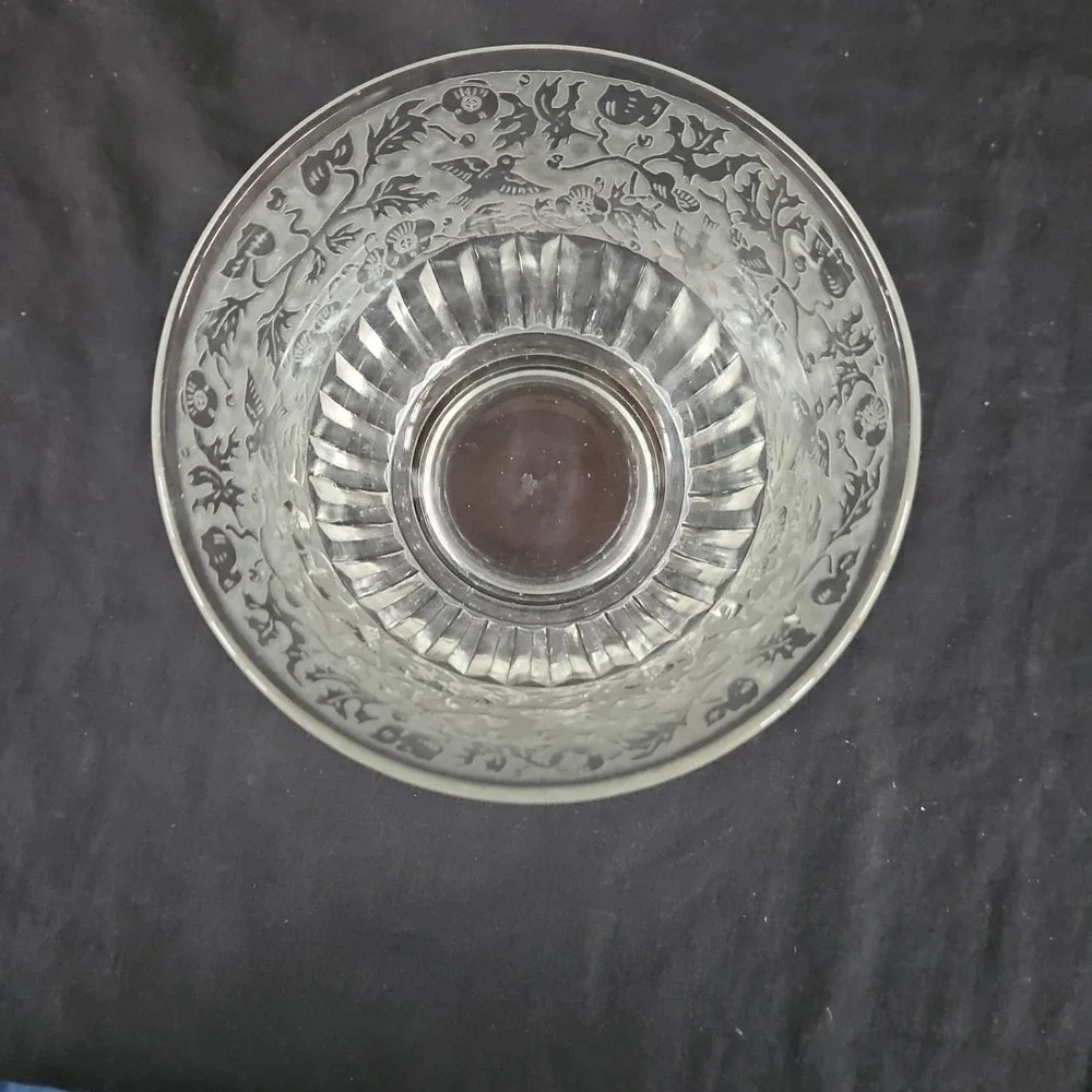 Vintage Gold‎ Plated Basket Holder and Decorative Glass Bowl 4 3/4